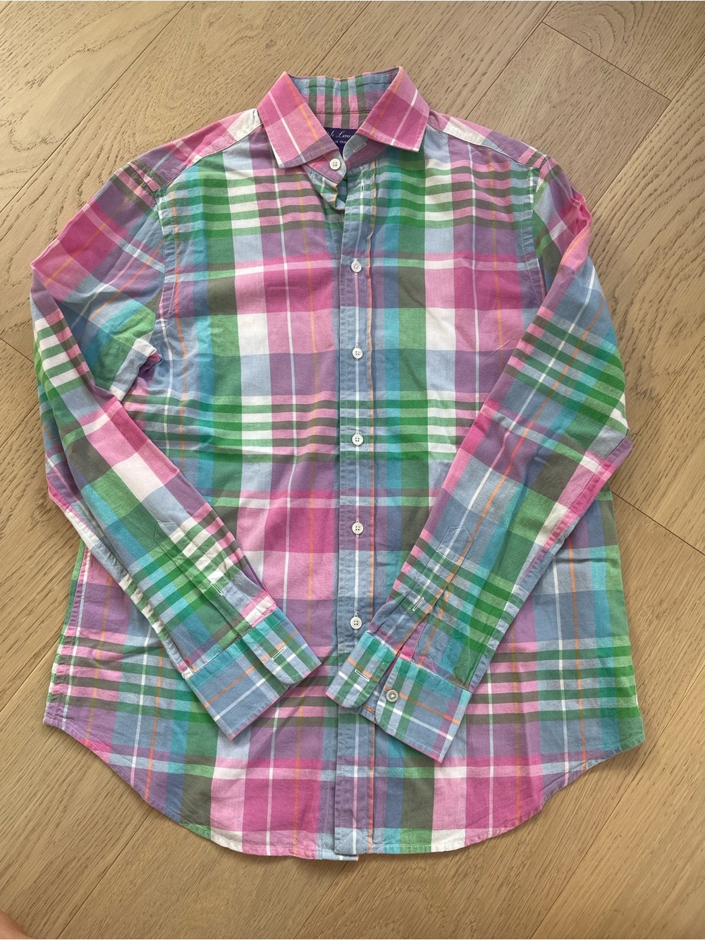 Ralph Lauren Pink, Green & Blue Plaid Button-Down Shirt